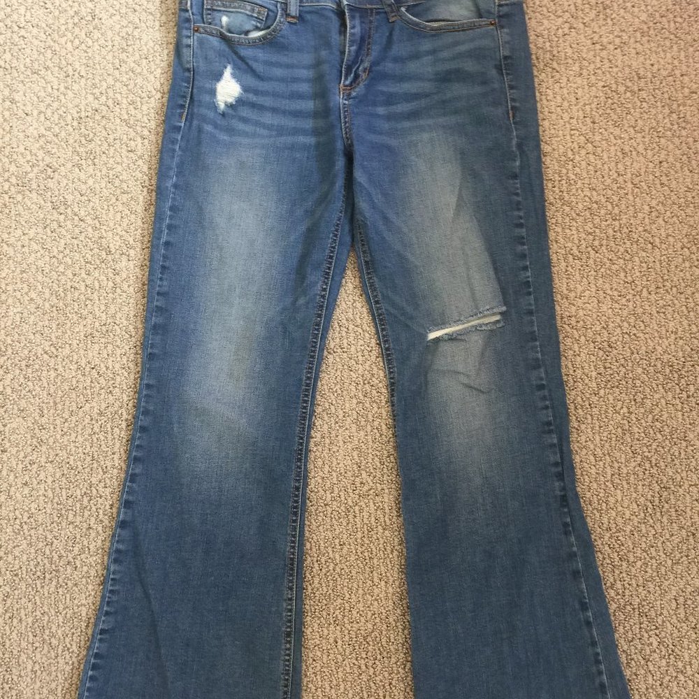 SP Black distressed jeans with bootcut flare